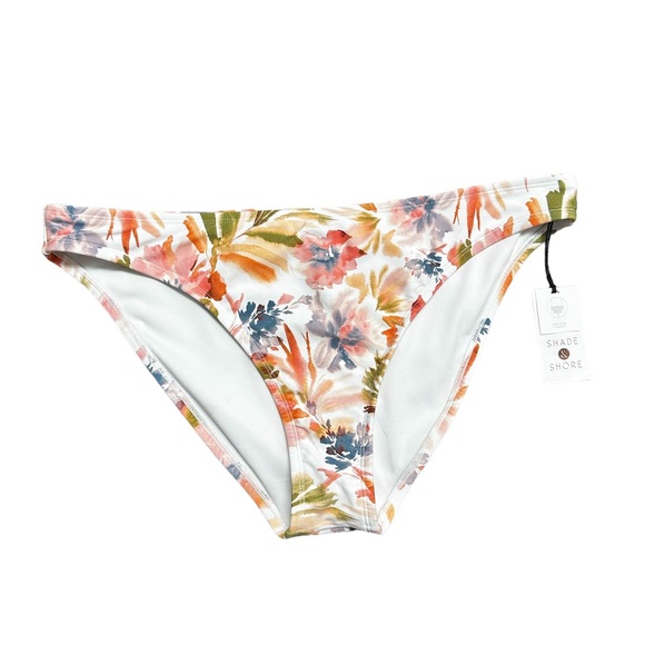 NWT Shade & Shore women's low rise cheeky bikini bottom size large pink floral - Picture 4 of 6